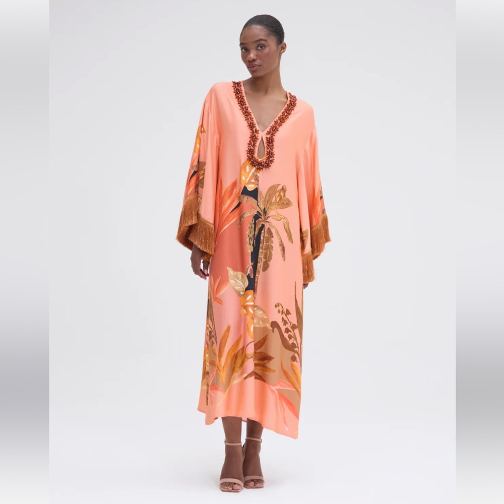 Tropical Floral Kaftan Dress- Never Worn w/ Tags